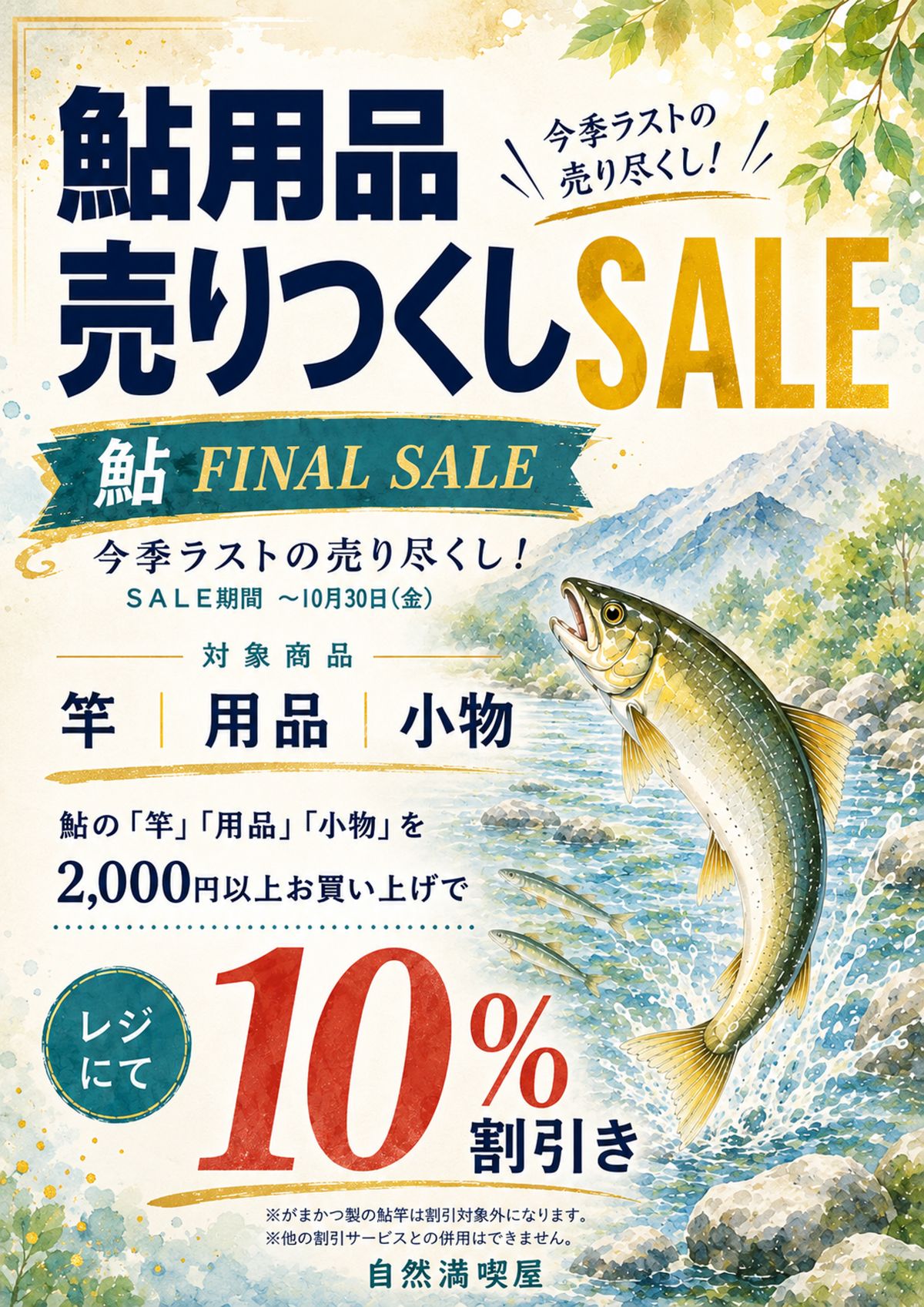 鮎用品 売り尽くしSALE